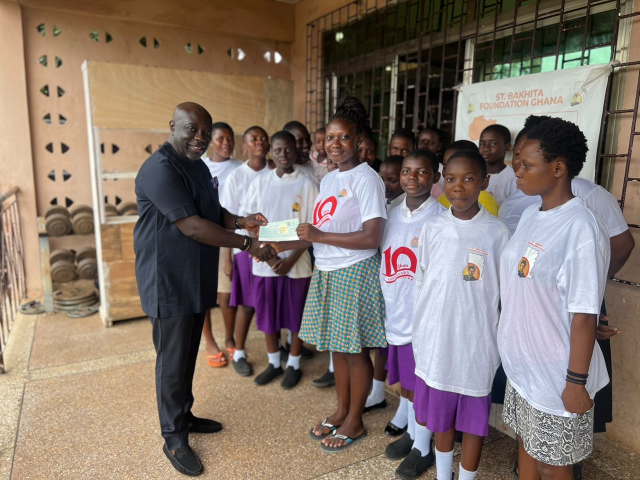 Cheque presentation to St. Bakhita Foundation Ghana